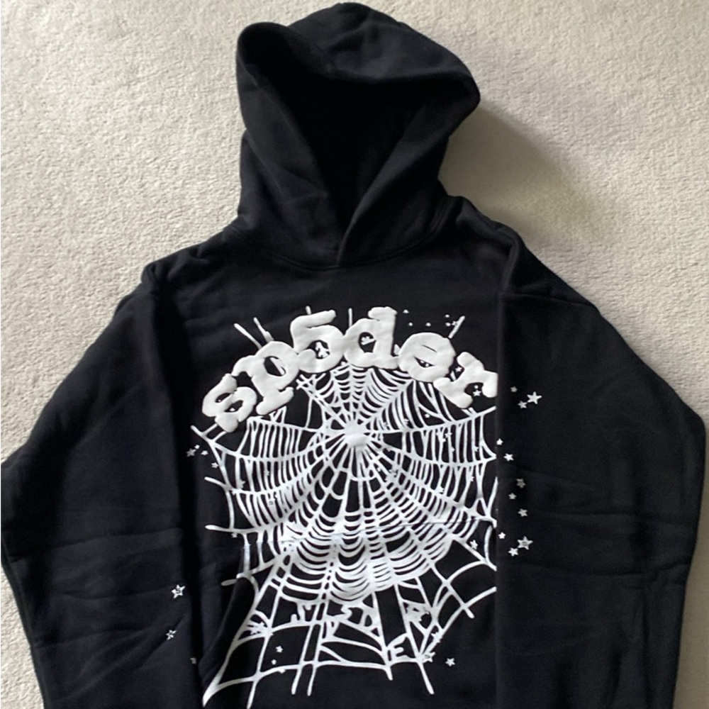 Black and White Spider Web Sweater with Gothic Design